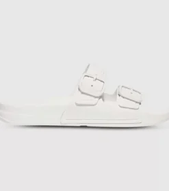 Fashion Iqushion Two Bar Buckle Slides Womens Women Sandals & Thongs