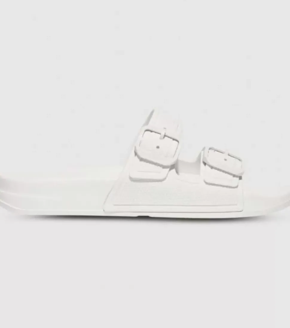 Fashion Iqushion Two Bar Buckle Slides Womens Women Sandals & Thongs