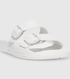 Fashion Iqushion Two Bar Buckle Slides Womens Women Sandals & Thongs