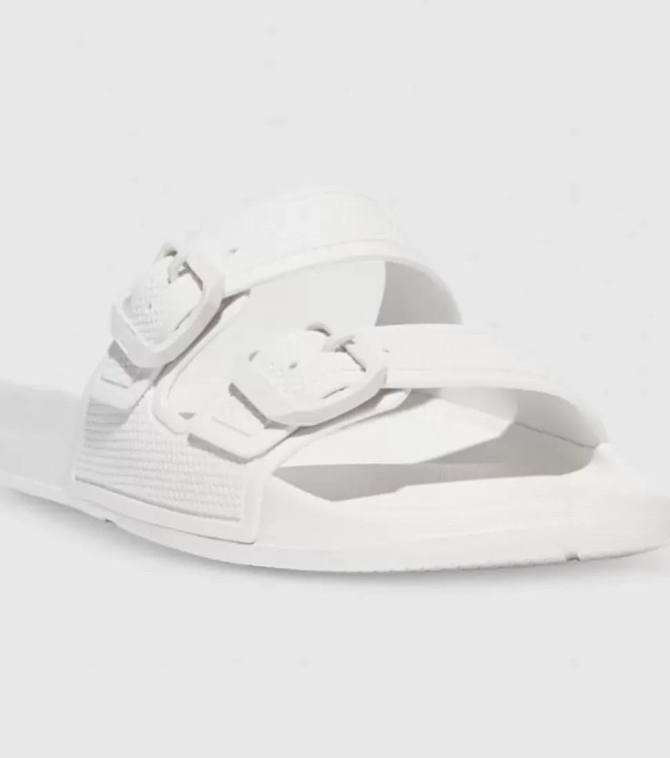 Fashion Iqushion Two Bar Buckle Slides Womens Women Sandals & Thongs