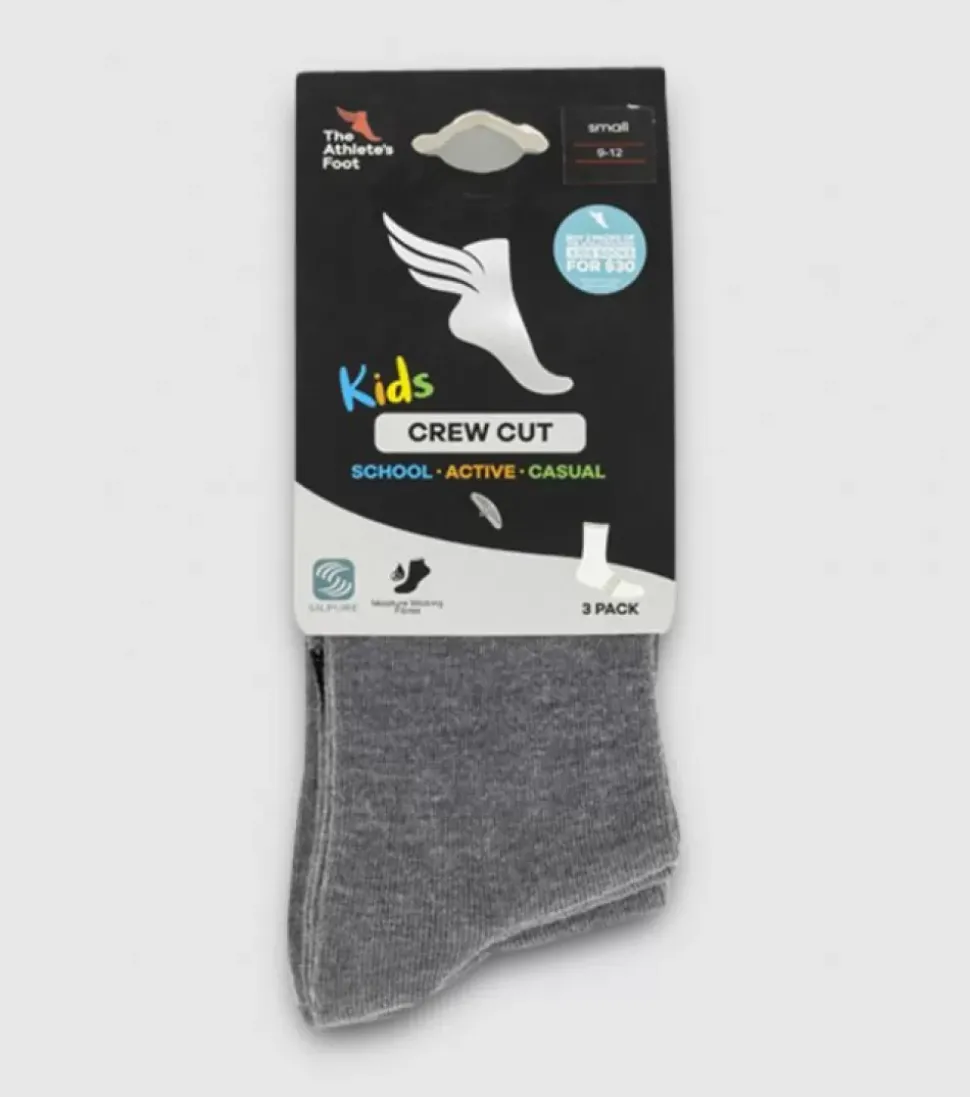 Clearance The Athlete'S Foot Crew Cut Socks 3 Pack Kids Women Socks